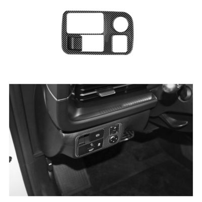 Carbon Fiber Headlight Switch Button Cover Headlight Switch Button Cover Car Headlight Adjustment Frame Sticker for Hyundai Ioniq 6 2022 2023