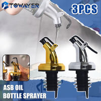 3Pcs ขวดน้ำมัน Sprayer ไวน์ Pourer ซอสเรือหัวฉีด Liquor Oil Dispenser ASB ล็อค Leak-Proof Plug จุกขวดครัวเครื่องมือ