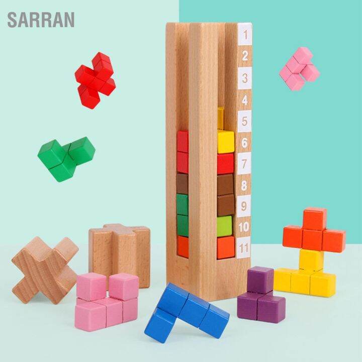 sarran-เกมกระดานไม้-ซ้อนกันได้-ของเล่นเสริมการเรียนรู้-สําหรับเด็กก่อนวัยเรียน