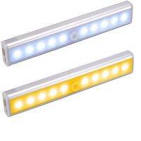 ┅◊﹉ LED Under Cabinet Light PIR Motion Sensor Lamp Battery Powered 6 10 LEDs for Wardrobe Cupboard Closet Kitchen Led Night Light