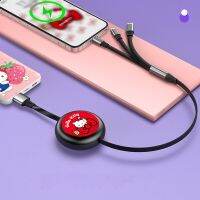 Sanrio Cinnamoroll Kuromi Hellokittys Mobile Phone Fast Charger Data Cable Apply To Iphone Android Tpyec Three In One Data Line