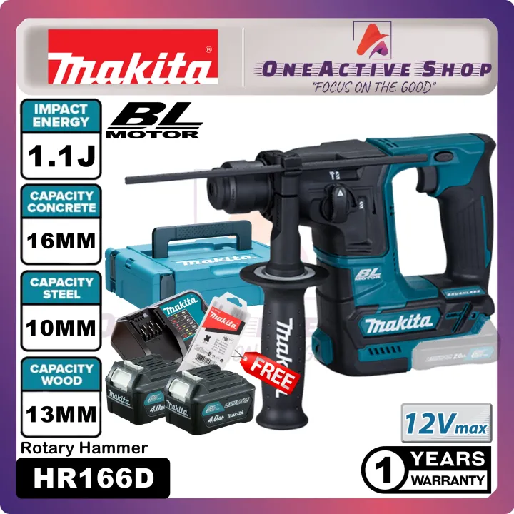 MAKITA 12V Brushless Rotary Hammer HR166D / HR166DZ 1 Year Warranty