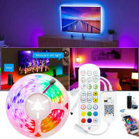 Angella 5V USB WiFi LED Strip Lights 5M Smart App Control RGB LED Light Strips With Chasing Multicolor Effect &amp; Remote, USB Powered Music Sync 5050ไฟ LED สำหรับห้องนอน Home Dorm Bar Party Holiday DIY Decoration