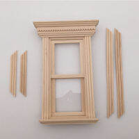 4 Pairs Dollhouse Movable Window , 112 Rooms Fairy Garden DIY Decoration, Unpainted Accessory, Kids Pretend Play Toy