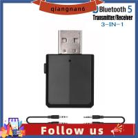 QIANGNAN6อุปกรณ์ดิจิตอลขนาดเล็ก3.5มิลลิเมตรสเตอริโอการ์ดเสียง USB  เครื่องส่งสัญญาณเครื่องรับสัญญาณเสียงเพลง3 In 1บลูทูธ5.0อะแดปเตอร์