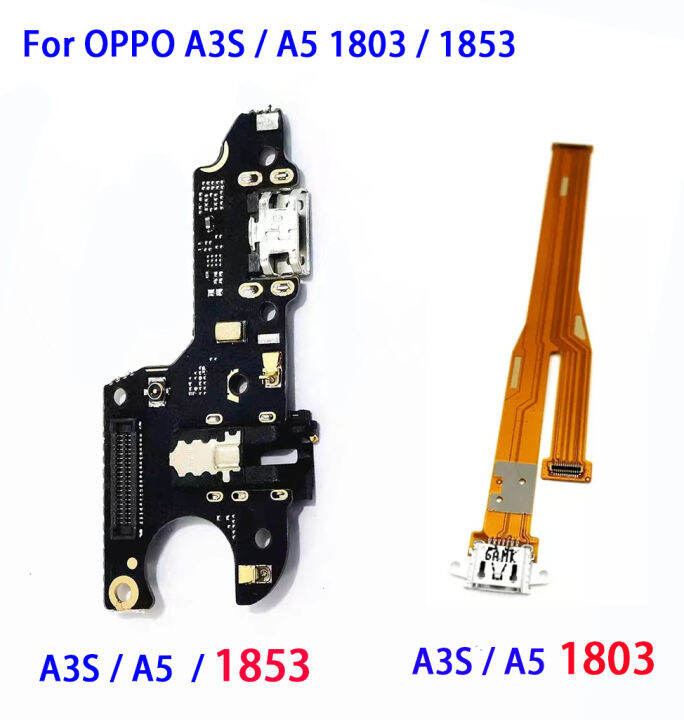 บอร์ดชาร์จ-usb-พร้อมอะไหล่สายเคเบิลงอได้และไมโครโฟนสำหรับ-a3s-oppo-a5-1803-1853