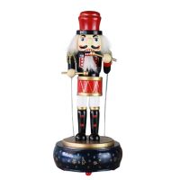 36Cm Christmas Nutcracker Kids Birthday Home Decoration Music Box DIY Wooden Nutcracker Toy Crafts