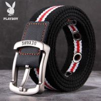 Original Playboy Belt Pin Buckle Canvas Belt Casual Workwear Belt Universal Korean Fashion Versatile Mens Belt