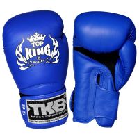 Top King Boxing Gloves Supper air Navy blue 10,12,14,16 oz. Genuine leather Muay Thai MMA K1 นวมซ้อม ท็อปคิงส์ หนังแท้ ผลิตในประเทศไทย