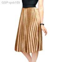 เสื้อชั้นในสตรีทเอวสูงสำหรับผู้หญิง,กระโปรงยาว Qnb159ผ้ากำมะหยี่สไตล์แฟชั่นสำหรับแบบจีบของผู้หญิง