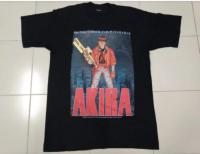 Vintage 90s Akira Anime Kaneda Tetsuo Black Large T Shirt Tees Japanese Animated Cyberpunk Action Movie Film 1988 Manga Black Shirts