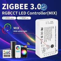 GLEDOPTO Zigbee แถบไฟ LED ควบคุม RGBCCT Pro ไฟสีขาวผสม Homey Alextuya Smartthings App 2.4G RF รีโมทคอนโทรล