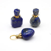 Charms Natural Lapis Lazuli Pendant Essential Oil Diffuser Natural Perfume Bottle Pendant for Women Making DIY Jewerly Necklace