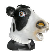 Realistic Cow Latex Mask Halloween Farm Animal Fancy Dress Party Prop Cosplay Headgear