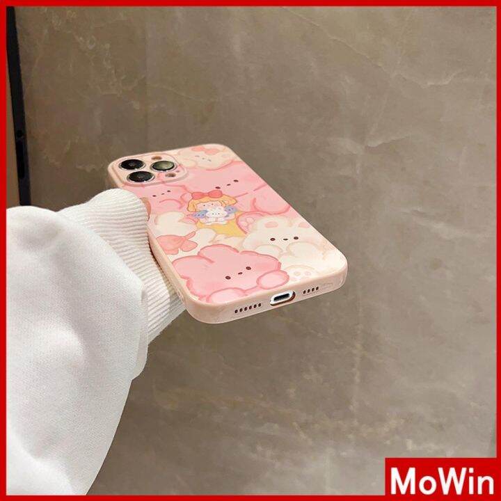 mowin-เข้ากันได้สำหรับ-เคสไอโฟน-เคสไอโฟน11-เคส-สำหรับ-iphone-14-เคสไอโฟนครีมเคสนิ่มเคลือบมัน-กันกระแทกฝาครอบกล้องป้องกันหมีน่าร