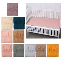 Baby Bed Fitted Sheet Cotton Crib Fitted Sheet Bedding Protector Solid Color Mattress Cover for Unisex Baby Boys Girls