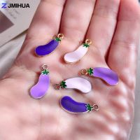 【YF】♣✖❈  15pcs Enamel Charms Eggplant Pendants Jewelry Making Findings Supplies Earrings Accessories