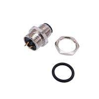 ：”{》： M12 Panel Back Mount Flange Socket Sensor Connector Waterproof Screw Threaded Coupling Male Female 3 4 5 8Pin M1216