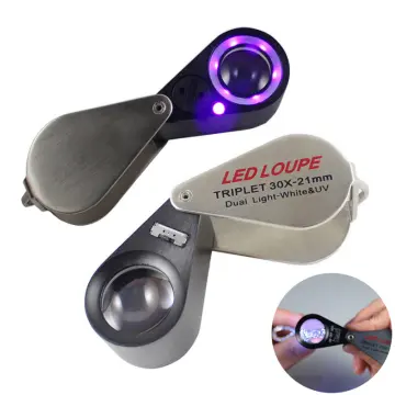 Handsfree LED Lighted Magnifying Glass 40X Magnifying Lens Foldable Eye  Loupe Magnifier for Inspection Jewelry Coins Gem