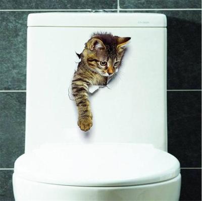 【SALE】 nancarenko1977 สติกเกอร์ติดผนังรูปแมวสุนัข3D ดูสดใส,โปสเตอร์สติกเกอร์ศิลปะรูปสัตว์ไวนิลสำหรับตกแต่งห้องครัวห้องน้ำห้องส้วม