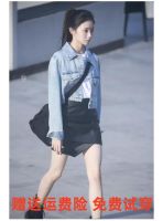 ZARA8197276ใหม่ฤดูใบไม้ผลิและฤดูร้อน Liu Haocun กระโปรง ROK Mini หนังเทียมสีดำเดียวกัน2712112 800