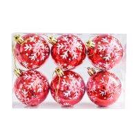 6Pcs 6Cm Christmas Balls Ornaments Shatterproof Christmas Hanging Tree Decorations Plastic Balls Pendant For Tree Decor