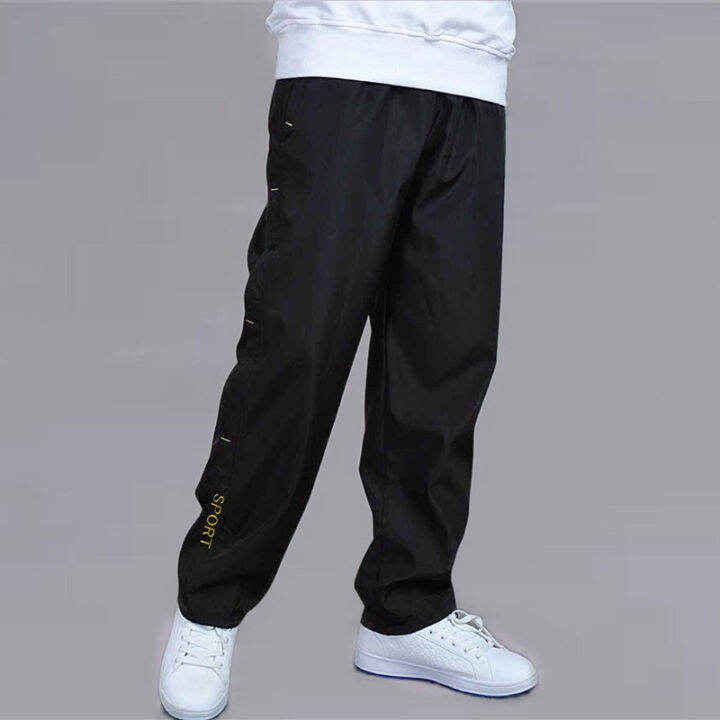 mens-sweatpant-trousers-spring-plus-velvet-warm-pants-quick-drying-loose-straight-summer-wear-resistant-waterproof-pants