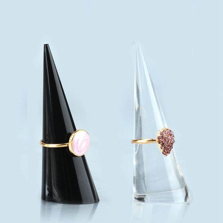 pink-memory-6pcs-acrylic-crystal-ring-holder-wedding-ring-display-cone-support-holder-single-finger-rings-showcase-stand