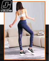 Cj.collection กางเกงออกกำลังกายขายาว สวย ใส่สบาย มี 2 สี ดำ,น้ำเงิน  กางเกงฟิตเนต workout วิ่ง โยคะ