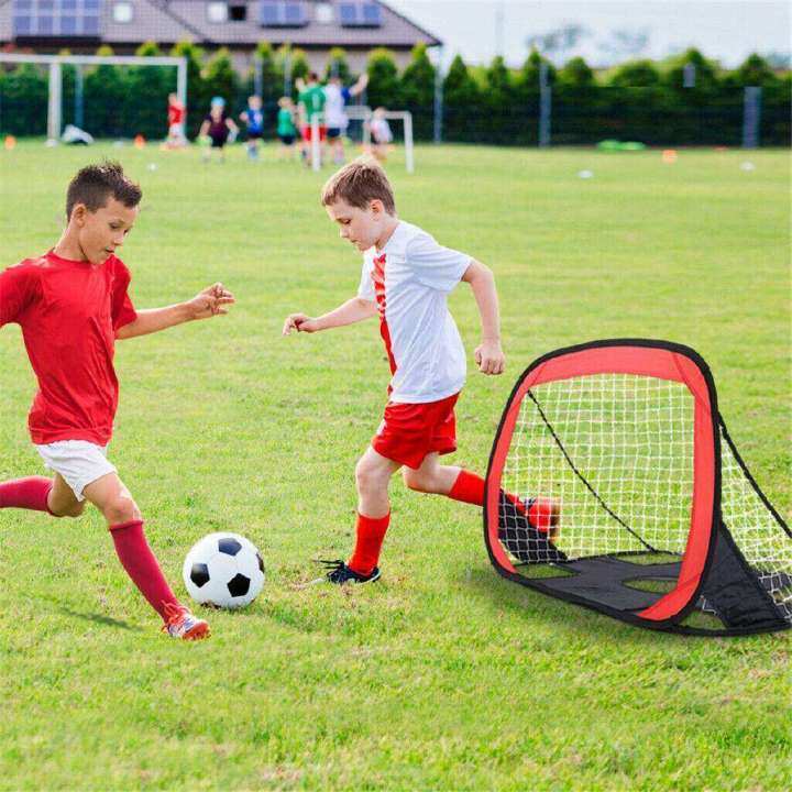 dtrade-พับเด็กเน็ตประตูฟุตบอล-กีฬากลางแจ้งของเล่นฟุตบอลอุปกรณ์การฝึกอบรมฟุตบอลประตู