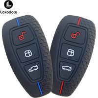 Silicone Key Fobs Holder Keychain Car Key Cover for Ford Mondeo Mk4 Mk5 Focus Fiesta Kuga Transit Custom Ecosport Chaveiro C Max