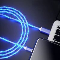 Glowing LED Type-C Cable For Samsung A50 A70 A51 A71 A52 A72 A32 A42 A12 A22 5G Flowing Streamer Light Fast Charger USB C Cord Wall Chargers