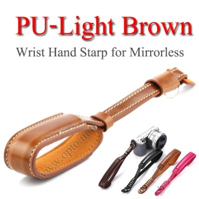 PU-Light Brown Camera Wrist Hand Strap for Mirrorless สายคล้องข้อมือกล้องสายหนัง(สีน้ำตาลอ่อน)