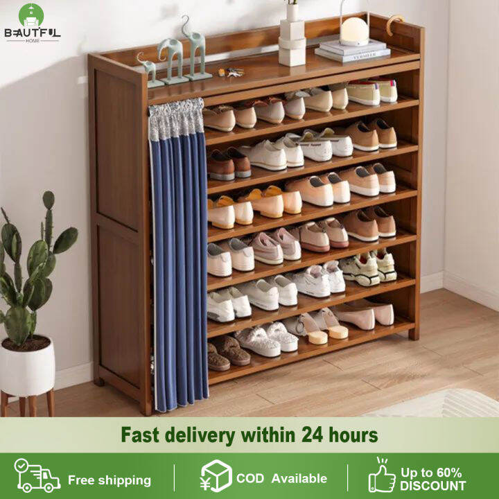 【On Hand】Shoe Wood Modern Shoe With Sliding Door For