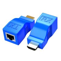 HDMI-Compatible Extender 4K พอร์ต RJ45 LAN HDMI เครือข่ายต่อขยายได้ถึง30M ผ่าน CAT5e / 6 HotUTP LAN อะแดปเตอร์สายเคเบิลอีเทอร์เน็ต