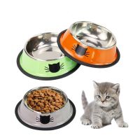 New Pet Feeding Bowls Stainless Steel Dog Bowl Puppy Cat Food Bowl Durable Anti-fallCats Feeder Supplies Pets Accessories