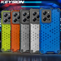 KEYSION เคสเกราะกันกระแทกสำหรับ Xiaomi POCO X5 Pro ซิลิโคน5G + PC ฝาหลังโทรศัพท์รังผึ้งโปร่งใสสำหรับ X5 POCO 5G