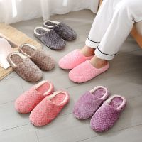 Autumn Winter Women Slippers Bottom Soft Home Shoes Cotton Men Slippers Indoor Slip-On Slides Women Comfortable Shoes For Couple