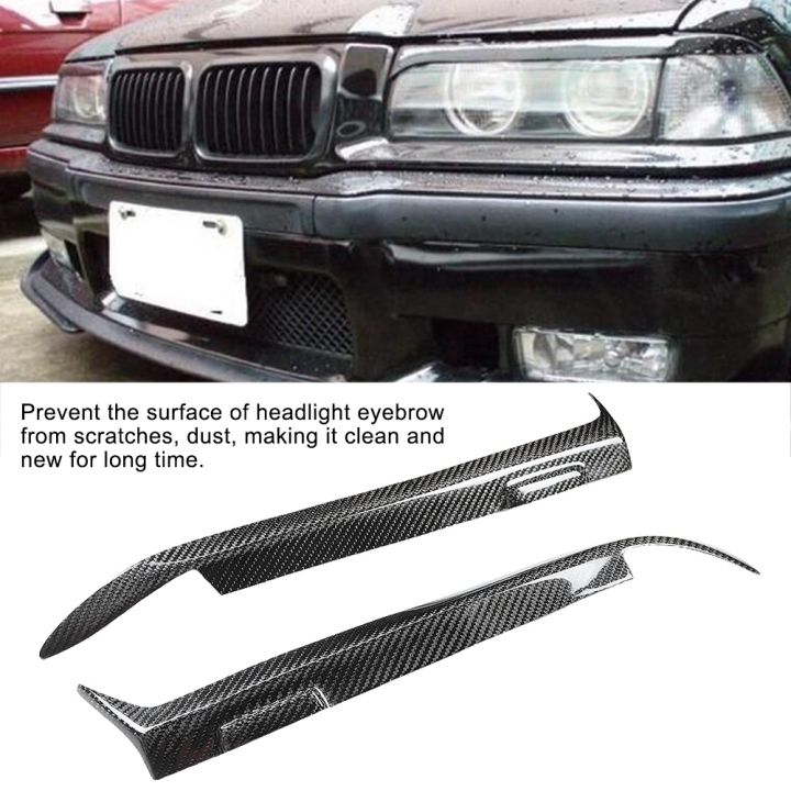 สติกเกอร์ตกแต่งขอบเปลือกตาแบบไฟหน้ารถคู่คิ้วไฟหน้าคาร์บอนฝาปิดคาร์บอนไฟเบอร์เหมาะสำหรับ-e36-92-98