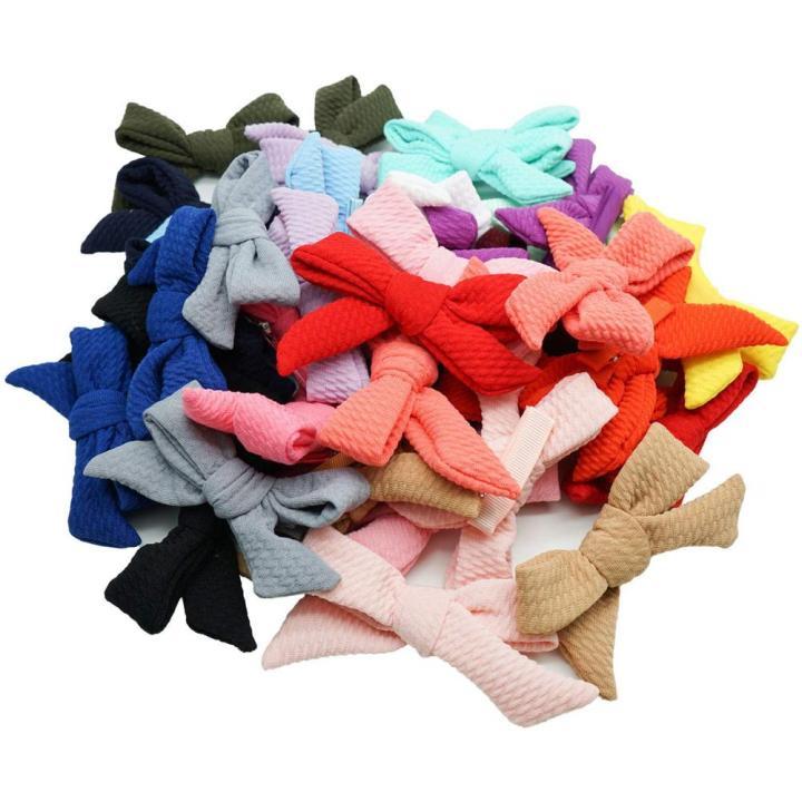 40-pieces-3-5-twill-cloth-hair-bows-fully-lined-alligator-clips-for-baby-girls-toddlers-infants-with-fine-hair-20-colors-in-pai