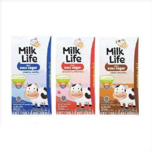 Milk Life Ml Ml Susu Coklat Vanilla Strawberry Dus Isi Kotak Bonus Kotak