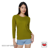 แตงโม (SUIKA) - เสื้อแตงโมคอกลมแขนยาว รุ่น SUPERSOFT LONGSLEEVES สี SS33 SAP GREEN