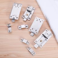 Stainless Steel Door Latch Automatic Rebound Safety Sliding Latch Square Spring Toilet  Door Exposed Latches Door Hardware Locks Metal film resistance