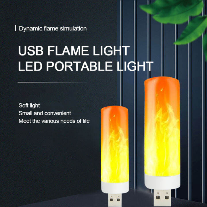 ใหม่2ชิ้น-usb-เปลวไฟผลไฟกลางคืน-led-จำลองเปลวไฟหลอดไฟโคมไฟตกแต่งภายในห้องไฟโคมไฟตกแต่ง