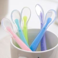 ┋▬﹍ Baby Feeding Spoons Dishes Tableware for Children Flatware Cutlery Spoon Silicone Tools for Patch Work lot Soup Ladle