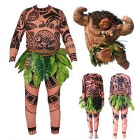 Moana Maui Tattoo Cosplay Costume Maui Tattoo T Shirt Pants Tights Sets Halloween Adult Mens Kid Costume Funny Outfits