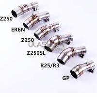 ○❧♠ส่วนกลางท่อไอเสียรถมอเตอร์ไซค์อะแดปเตอร์ R3 GP R25 ER6N สำหรับ Kawasaki Ninja 250 250R Z250 Z300