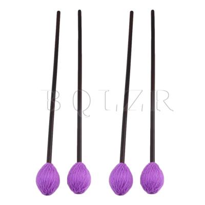 หัวเส้นด้ายแบบนิ่ม Marimba Mallets 40Mm Dia 16.77 "สำหรับฝึกชุดสีม่วง2ชิ้น