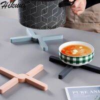 ซิลิโคนทนความร้อน Trivet สำหรับหม้อร้อนและกระทะขนาดใหญ่พับได้ Cross Pad จาน Placemat โต๊ะในครัว Trivet-ju544982