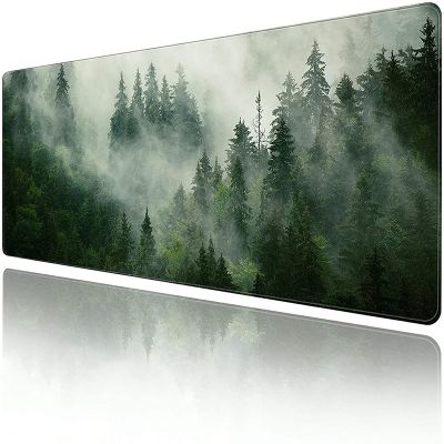 ❏♂ↂ Mouse Pad Gamer Computer New Home XXL MousePads Keyboard Pad Foggy Green Forest Gamer Carpet Natural Rubber Anti-slip Mouse Mat